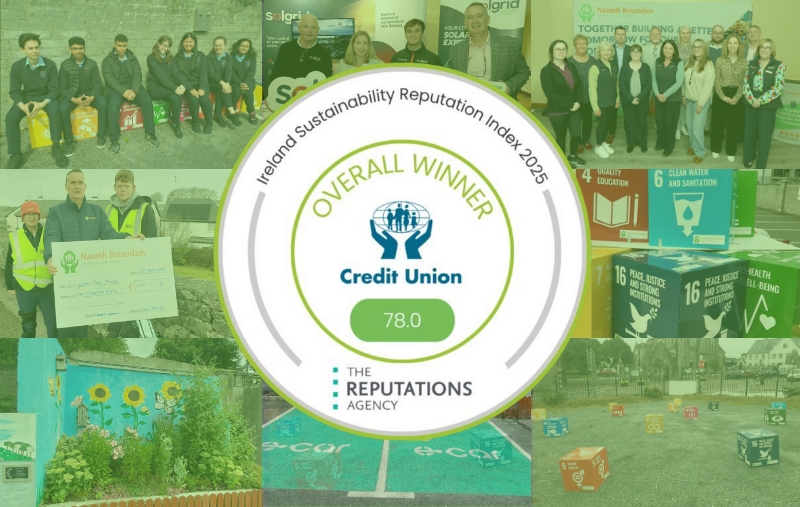 Credit Unions top spot in the Ireland Sustainability Reputation Index 2025.